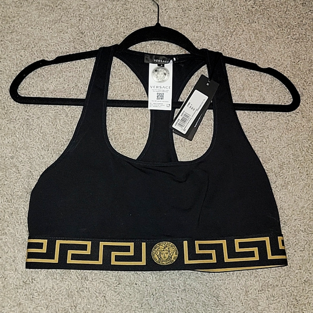 Versace medusa scoop neck sports bra cotton size 4